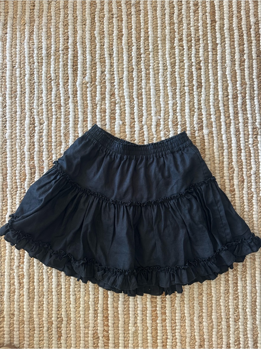 Hill House Home Paz Skirt 100% Linen Black